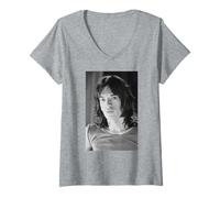 Mujer Mick Jagger de los Rolling Stones Saltando la era de Jack Flash Camiseta Cuello V