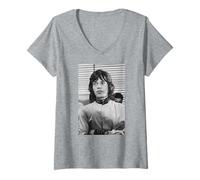 Mujer Mick Jagger Los Rolling Stones Entre la era de los Botones Camiseta Cuello V