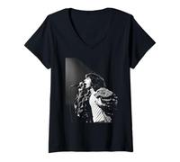 Mujer Mick Jagger Los Rolling Stones Entre la era de los Botones Camiseta Cuello V