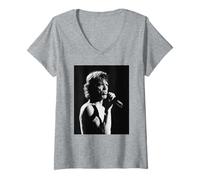 Mujer Mick Jagger Tattoo You Tour de los Rolling Stones 1982 Camiseta Cuello V