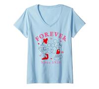 Mujer Mickey Mouse And Minnie Forever Valentine Camiseta Cuello V