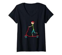Mujer Micro Scooter Camiseta Cuello V