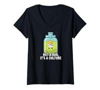 Mujer Microbiology Fermentation Not A Bug It's A Culture Camiseta Cuello V