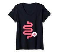 Mujer Microbioma Salud Intestinal Microbiota Camiseta Cuello V