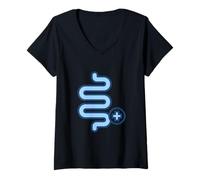 Mujer Microbioma Salud Intestinal Microbiota Camiseta Cuello V