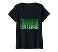 Mujer Microgreens Superalimento Agricultura Urbana Jardinería Microgreens Camiseta Cuello V