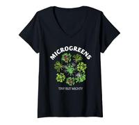 Mujer Microgreens Tiny But Mighty Sprouts Jardinero Hobby Design Camiseta Cuello V