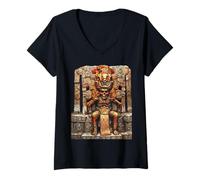 Mujer Mictlantecuhtli Dios Azteca Muerte Mictlán Chicano Cultura Arte Camiseta Cuello V