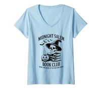 Mujer Midnight Salem Book Club Leer Entre Las líneas de la Oscuridad Camiseta Cuello V