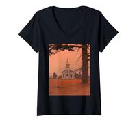 Mujer Midwest Gothic Aesthetic Rural Appalachia Vintage Vibes Camiseta Cuello V