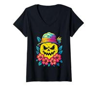 Mujer Miedo Limón Cítricos Verano Halloween Verano Verano Camiseta Cuello V