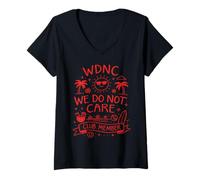 Mujer Miembro del Club WDNC No Nos Importa Divertido Relajante Retirado Chill Camiseta Cuello V