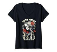 Mujer Miembro Orgulloso del Club We Do Not Care WDNC Gothic Feminist Camiseta Cuello V