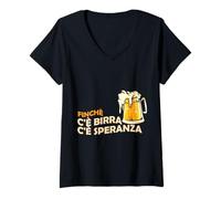 Mujer Mientras Haya Cerveza Hay Esperanza Camiseta Cuello V