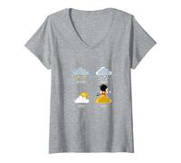 Mujer Mientras Tanto, Tokyo Weather Magic Cloud Flying Nimbus Geek Gift Camiseta Cuello V