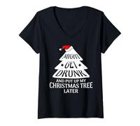 Mujer Might Get Drunk and Put Up My Christmas Tree Later Christmas Camiseta Cuello V