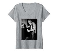 Mujer Mike D'Abo Manfred Mann Smith & D'Abo Era por Dick Barnatt Camiseta Cuello V