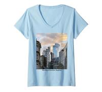 Mujer Mike Trow London City Inglaterra Color Foto Amante Arte Ligero Camiseta Cuello V