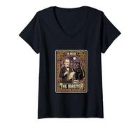 Mujer Mikhail Bulgakov The Master Tarot Card Novelista Gato Negro Camiseta Cuello V