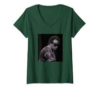 Mujer Miles Davis MD100 Central Park NYC 1975 Foto de David Gahr Camiseta Cuello V