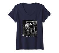Mujer Miles Davis MD100 Foto en Vivo por Ebet Roberts Camiseta Cuello V