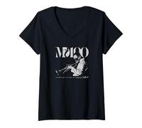 Mujer Miles Davis MD100 Gris Trompeta Foto Camiseta Cuello V