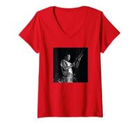 Mujer Miles Davis MD100 Tanglewood 1970 Foto de David Gahr Camiseta Cuello V