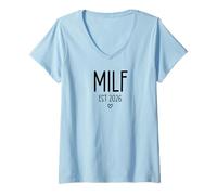 Mujer Milf EST 2026 Milf Mom Upgraded Milf 2026 Milfin Ain't Easy Camiseta Cuello V