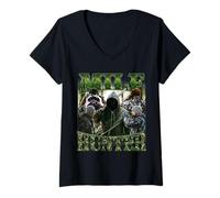 Mujer MILF Hunter Divertido Meme Bootleg Adulto Humor Sarcástico Camiseta Cuello V