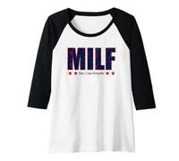 Mujer Milf Man I Love Fireworks Funny 4 de Julio Citas patrióticas Camiseta Manga Raglan