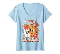 Mujer Milk and Cookies Christmas Season Camiseta Cuello V