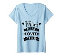 Mujer Mimi Best Loved Title - Abuela Favorita de los Nietos de la Familia Camiseta Cuello V