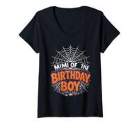 Mujer Mimi of The Boy - Camiseta de Fiesta de Halloween con telaraña de cumpleaños Camiseta Cuello V