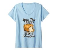 Mujer Mince Pies Tiny Pies Gigantic Holiday Spirit Camiseta Cuello V