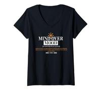 Mujer Mind Over Mood - Urban Typography Streetwear Camiseta Cuello V
