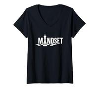 Mujer Mindset Positivity Art Inspirador Mente Motivacional Cita Camiseta Cuello V