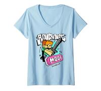 Mujer Minecraft Alex Adventure Mode Graffiti Style Lettering & Art Camiseta Cuello V