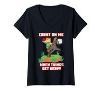 Mujer Minecraft Alex Count On Me When Things Get Heavy Poster Camiseta Cuello V