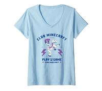 Mujer Minecraft Club Minecraft Play The Game Skeleton Rider Mob Camiseta Cuello V