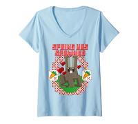Mujer Minecraft Easter Spring Has Spawned Bunny Rabbit and Carrots Camiseta Cuello V