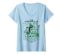 Mujer Minecraft The Overworld Is My Happy Place Plains Biome Bee Camiseta Cuello V