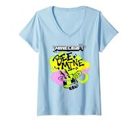 Mujer Minecraft Valentine's Day Bee Mine Graffiti Lettering & Art Camiseta Cuello V