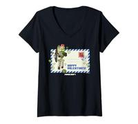 Mujer Minecraft Valentine's Day Happy Valentines! Letter Skeleton Camiseta Cuello V