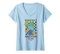 Mujer Minecraft Zombie with Carrot Minecraft Adventure Club Camiseta Cuello V