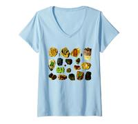 Mujer Minerales Piedras preciosas Cristales Coleccionismo de rocas Geología Camiseta Cuello V
