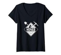 Mujer Minero Pitman Mining Mina de cantera Camiseta Cuello V