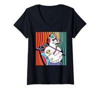 Mujer Mini Golf Unicornio Humor Familia Golfistas Camiseta Cuello V
