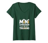 Mujer Mini Leprechaun En Entrenamiento Día De San Patricio Camiseta Cuello V