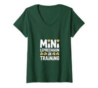 Mujer Mini Leprechaun En Entrenamiento Día De San Patricio Camiseta Cuello V