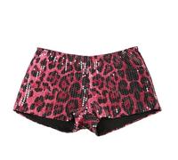 Mujer Mini Shorts Estampado Guepardo Micro Shorts Estampado Leopardo Cintura Baja(Pink,Small)